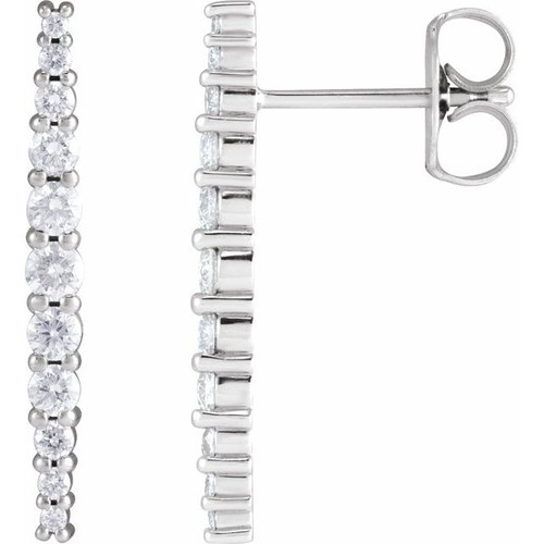 Platinum 3/8 CTW Natural Diamond Earrings