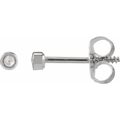 14K White .02 CTW Rose-Cut Natural Diamond Stud Earrings