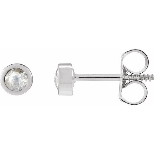 Platinum 1/8 CTW Rose-Cut Natural Diamond Stud Earrings