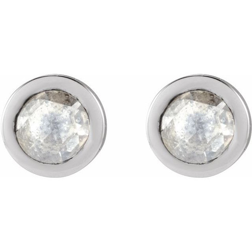 Platinum 1/8 CTW Rose-Cut Natural Diamond Stud Earrings