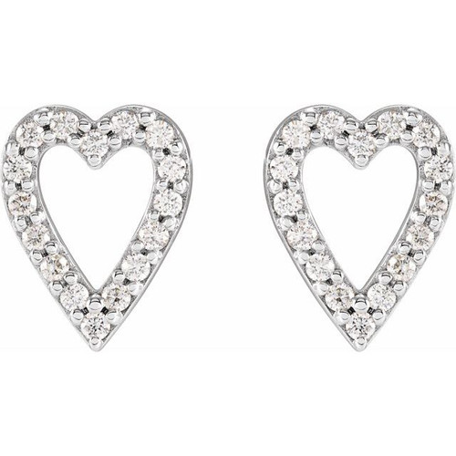 Platinum 1/5 CTW Natural Diamond Heart Earrings