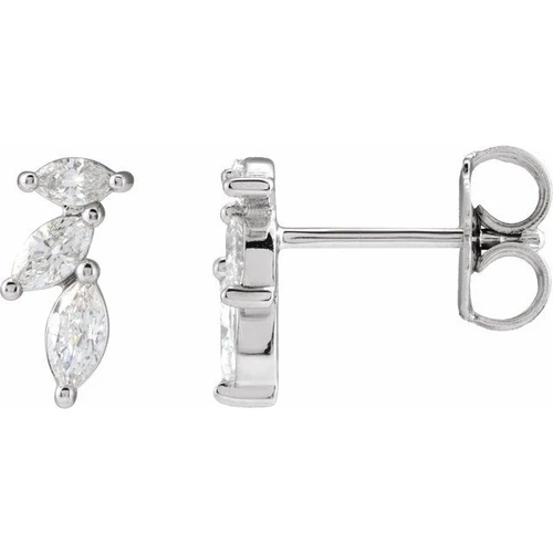 14K White 1/3 CTW Natural Diamond Nature-Inspired Earrings