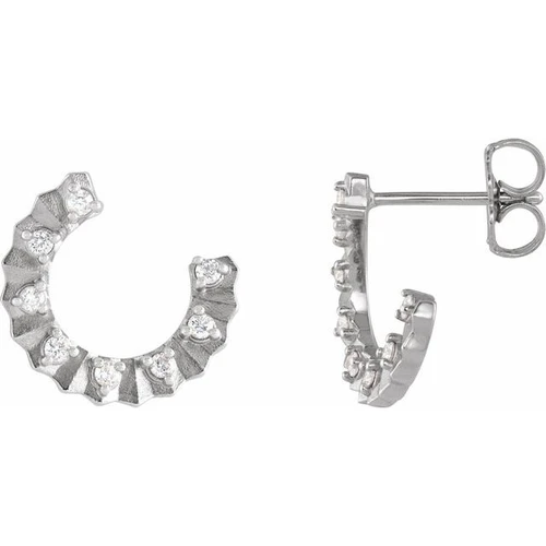 Sterling Silver 1/8 CTW Natural Diamond Forward-Facing 12.7 mm Earrings