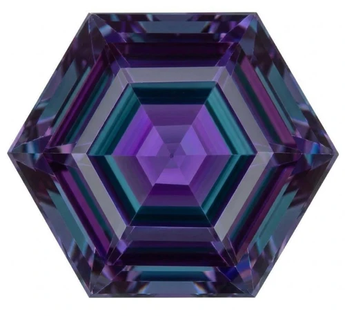 Chatham Lab Created Alexandrite Gemstone – Hexagon Cut – GEM Grade