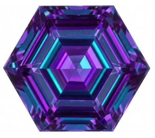 Chatham Lab Created Alexandrite Gemstone – Hexagon Cut – GEM Grade