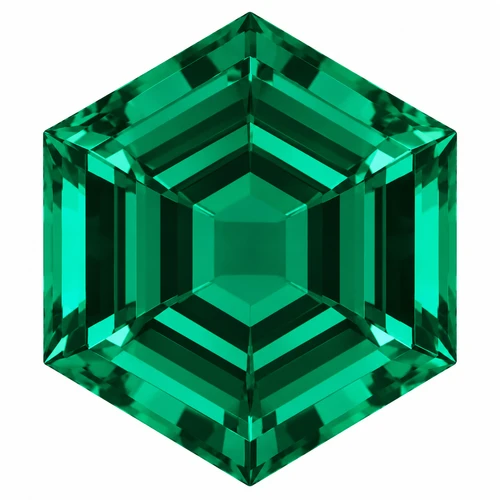 Emerald in Hexagon Cut in Grade GEM | Chatham Emerald Lab Stone