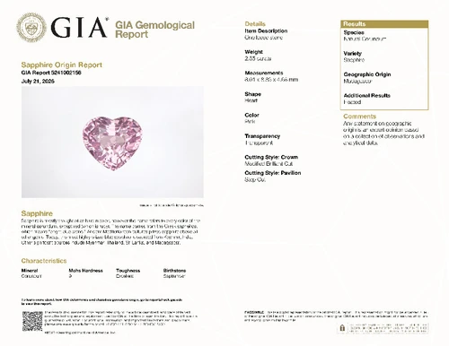 2.55 Pink Sapphire Heart 8.01 x 8.86 x 4.68 mm