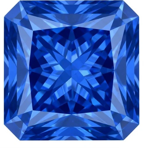 Chatham Lab Created Cornflower Blue Sapphire Gemstone – Radiant Square Cut – GEM Grade
