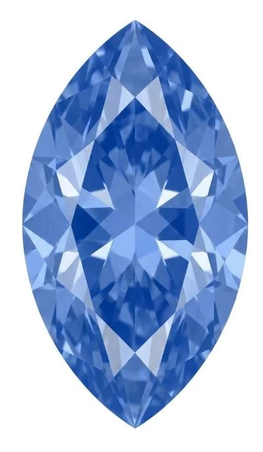 Chatham Lab Created Cornflower Blue Sapphire Gemstone – Marquise Cut – GEM Grade