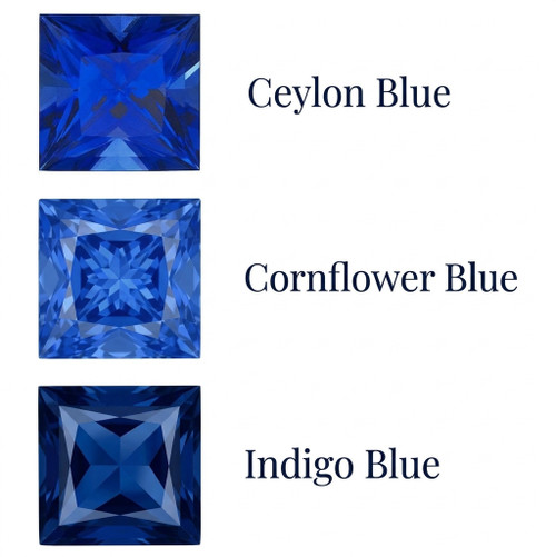 Chatham Lab Created Indigo Blue Sapphire Gemstone – Princess Cut – GEM Grade