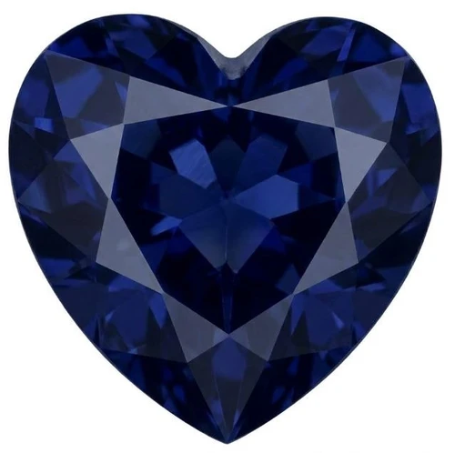 Chatham Lab Created Indigo Blue Sapphire Gemstone – Heart Cut – GEM Grade