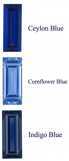 Chatham Lab Created Indigo Blue Sapphire Gemstone – Baguette Cut – GEM Grade