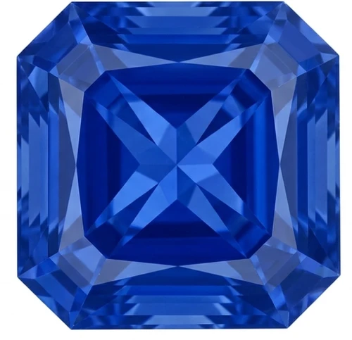 Chatham Lab Created Ceylon Blue Sapphire Gemstone – Radiant Square Cut – GEM Grade