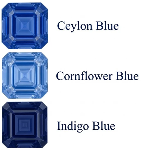 Chatham Lab Created Ceylon Blue Sapphire Gemstone – Asscher Cut – GEM Grade