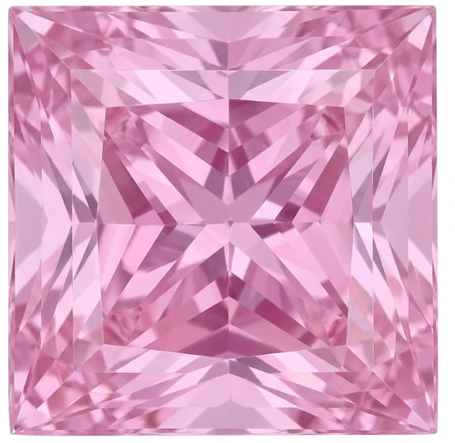 Chatham Lab Created Baby Pink Sapphire Gemstone – Princess Cut – GEM Grade