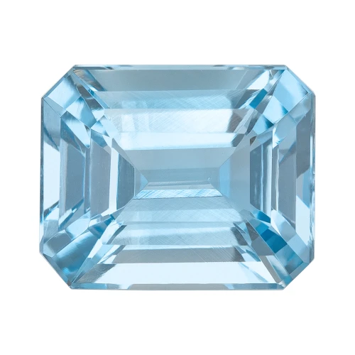 2.85 Carat Aquamarine Gemstone – Octagon Cut, Vivid Rich Sky Blue Color
