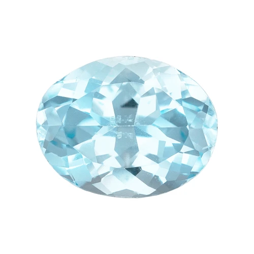 1.77 Carat Aquamarine Gemstone – Oval Cut, Vivid Medium Sky Blue Color