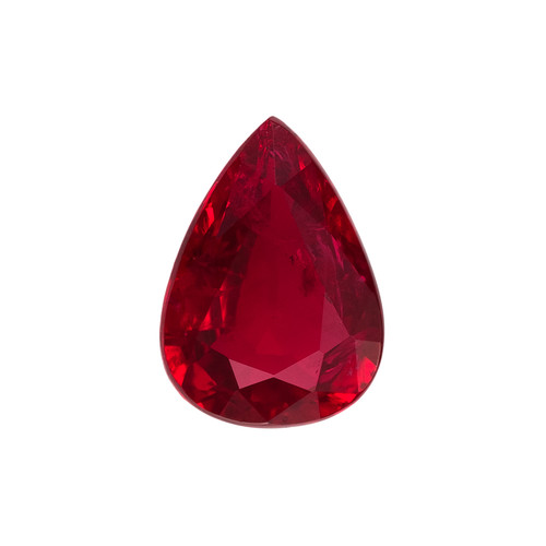 0.78 Carat Ruby Gemstone – Pear Cut, Vivid Pure Rich Red Color