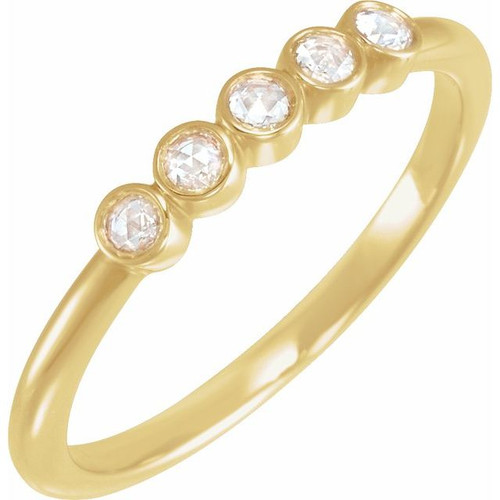 14 Karat Yellow Gold 1/8 CTW Rose Gold-Cut Natural Diamond Stackable Ring – 2 mm