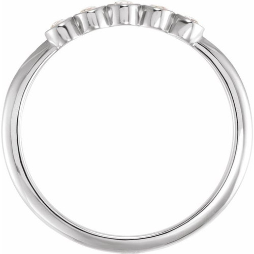14K White 1/8 CTW Rose-Cut Natural Diamond Stackable Ring