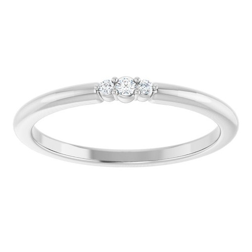 Sterling Silver .03 CTW Natural Diamond Stackable Ring 