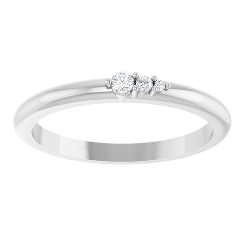 Sterling Silver .05 CTW Natural Diamond Graduated Stackable Ring