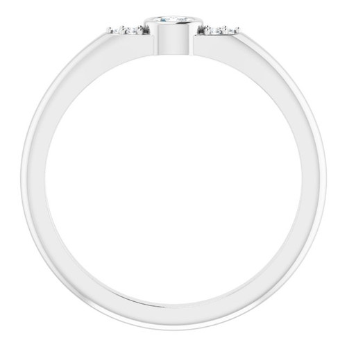 14K White .07 CTW Natural Diamond Stackable Ring