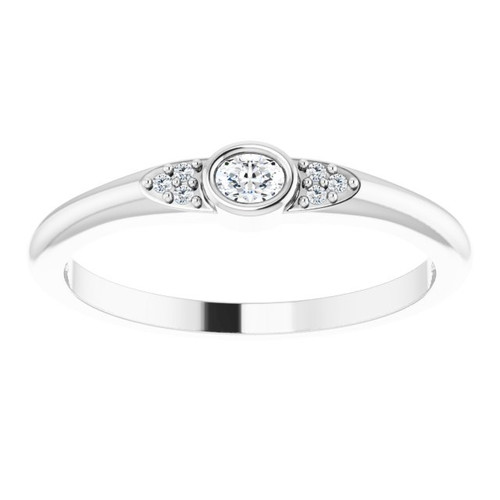 14K White .07 CTW Natural Diamond Stackable Ring