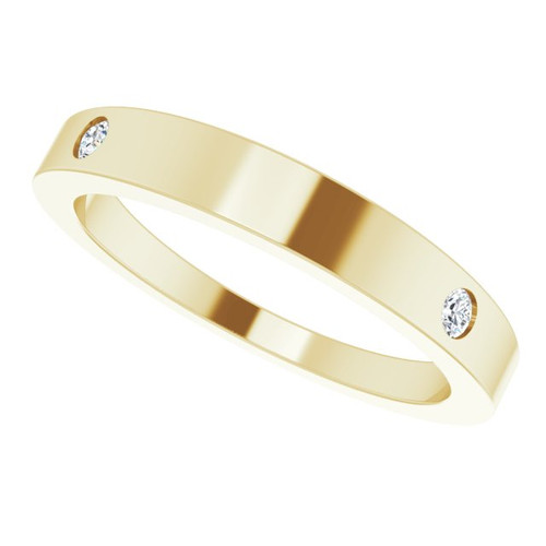 14K Yellow .05 Natural Diamond Engravable Ring