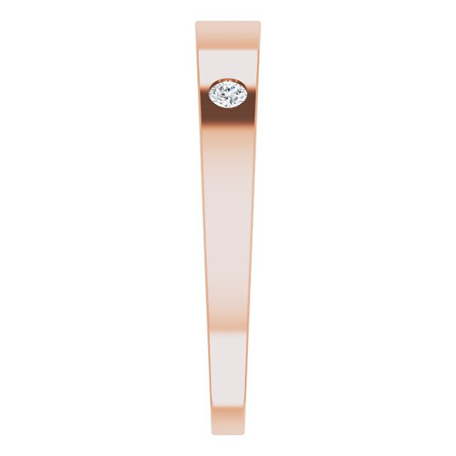14K Rose .05 Natural Diamond Engravable Ring