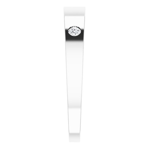 14K White .05 Natural Diamond Engravable Ring