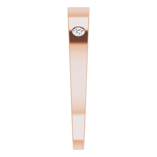 14K Rose .05 Natural Diamond Engravable Ring