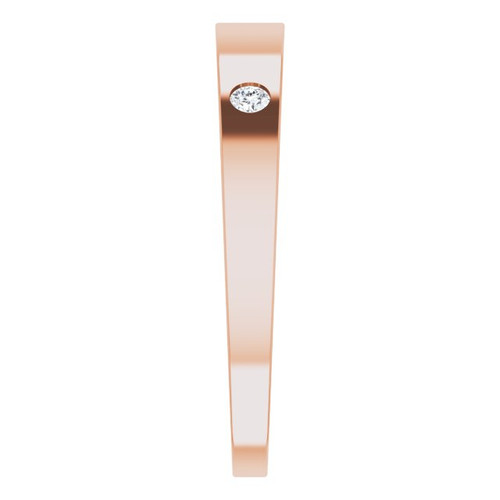 14K Rose .05 Natural Diamond Engravable Ring