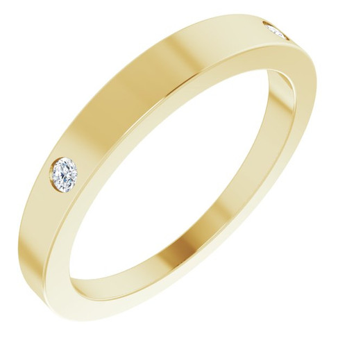 14K Yellow .05 Natural Diamond Engravable Ring