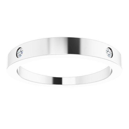 14K White .05 Natural Diamond Engravable Ring