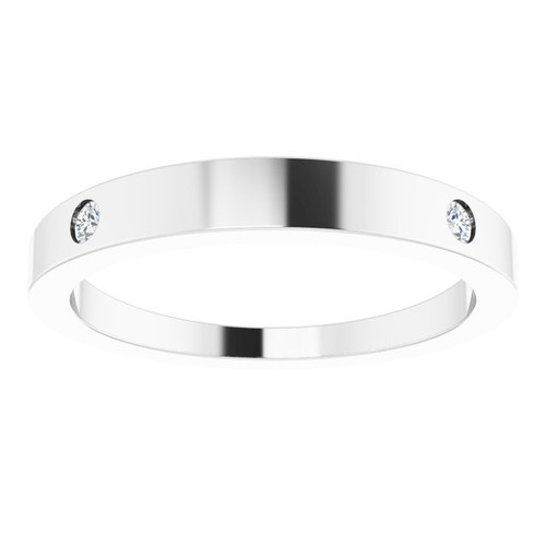 14K White .05 Natural Diamond Engravable Ring