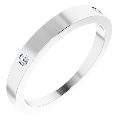 14K White .05 Natural Diamond Engravable Ring
