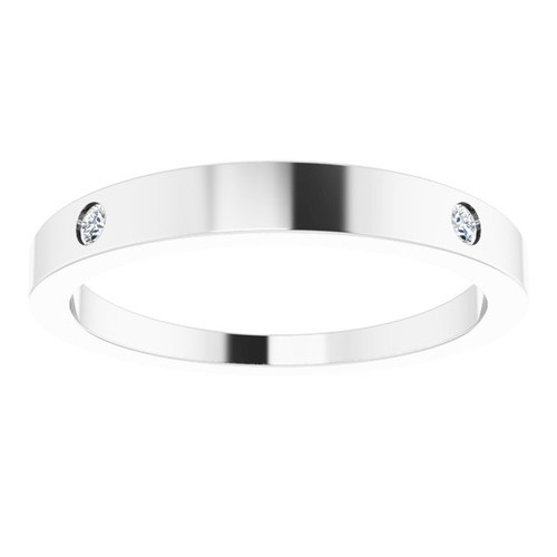 14K White .05 Natural Diamond Engravable Ring