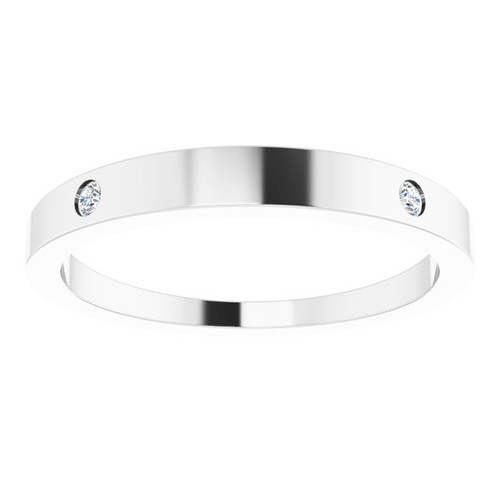 14K White .05 Natural Diamond Engravable Ring
