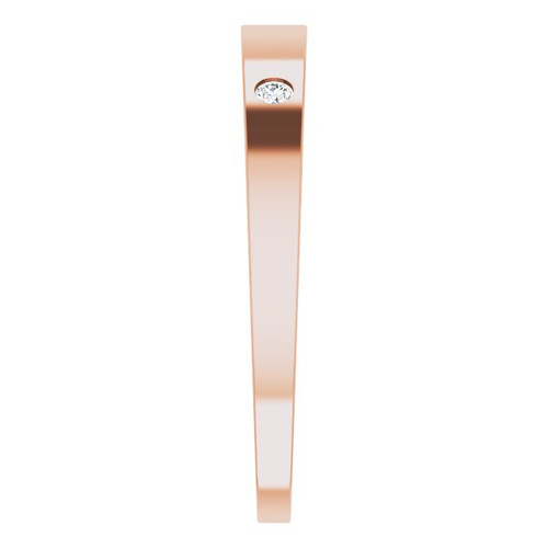 14K Rose .05 Natural Diamond Engravable Ring