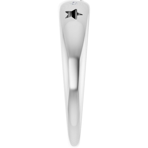 Sterling Silver .015 CTW Natural Diamond Celestial Pierced Ring