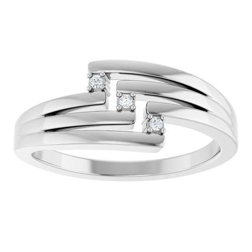 Sterling Silver .02 CTW Natural Diamond Ring