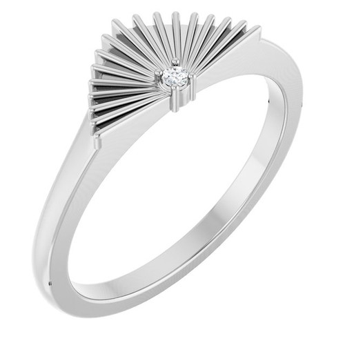 Platinum .015 CT Natural Diamond Fan Ring