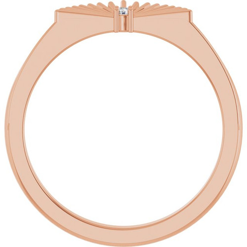 14K Rose .015 CT Natural Diamond Fan Ring