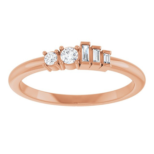 14K Rose 1/8 CTW Natural Diamond Stackable Ring