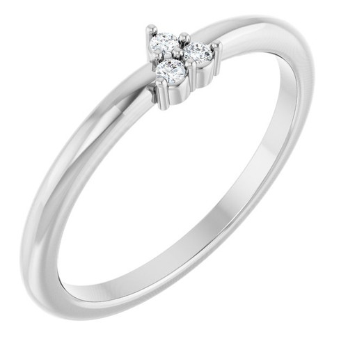 14K White .04 CTW Natural Diamond Cluster Ring