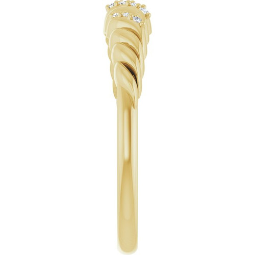 14K Yellow .04 CTW Natural Diamond Dome Ring