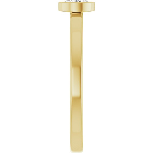 14K Yellow 1/5 CT Natural Diamond Solitaire Bezel-Set Ring