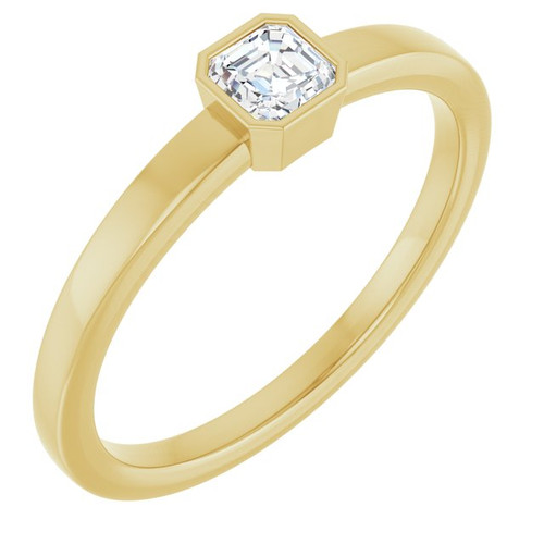 14K Yellow 1/4 CT Lab-Grown Diamond Ring