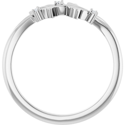 Sterling Silver .015 CTW Natural Diamond Floral Ring